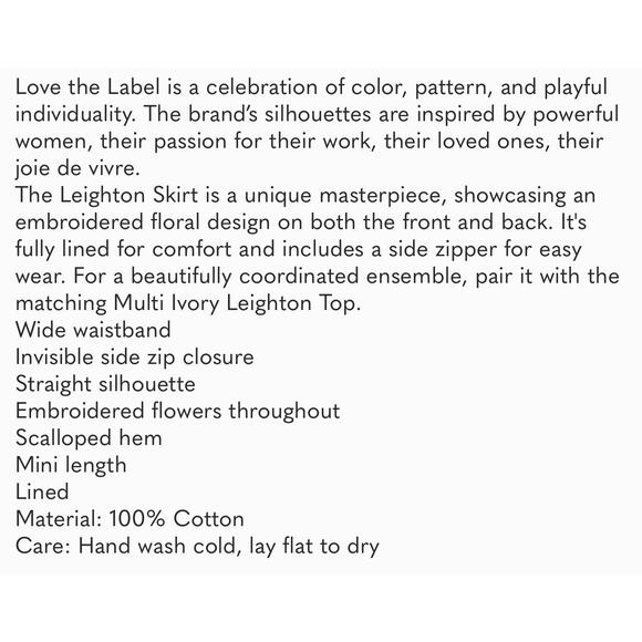 TUCKERNUCK Love The Label Ivory & Multicolor Leighton Crochet Skirt NWT Large - Picture 6 of 8